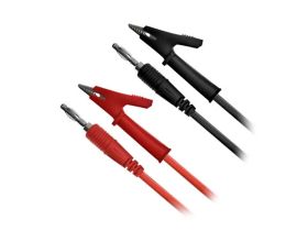 Przewody pomiarowe z krokodylkami 0,32mm2 1m czerwony + czarny HQ