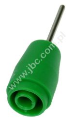 3253-PCB-GN Gniazdo bezp. 4mm, przył.lut. do PCB, 25A, zielone mont.pion., bolec 1,9x22mm, 1kV / kat.III, ELECTRO-PJP, 3253PCBGN