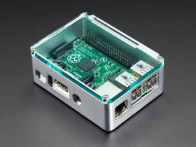 Adafruit Anidees Silver Case w/ Crystal Top for Raspberry Pi B+/Pi 2/Pi 3