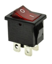 R15-4ALP przełącznik kołyskowy stabilny podświetlany 230V, czerwony ON-OFF