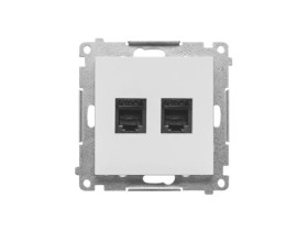 SIMON 55 Gniazdo telefoniczne podwójne RJ12 jasnoszary mat TF2.01/114 KONTAKT SIMON