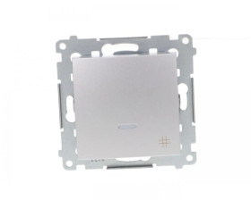 Simon 54 Łącznik krzyżowy z podświetleniem, szybkozłącza, srebrny mat IP20 DW7L.01/43