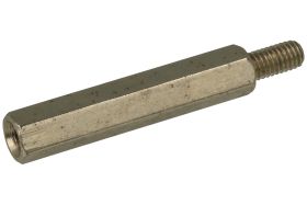 Dystans; DMM3ZW25; M3; zewnętrzny/wewnętrzny; 25mm; 6mm; 7mm; 5mm; tulejka dystansowa gwintowana; sześciokątna; mosiądz niklowan