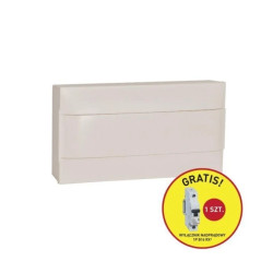 Rozdzielnica modułowa natynkowa PRACTIBOX S 1X18 drzwi białe + 1x1P B16 RX3 137426P