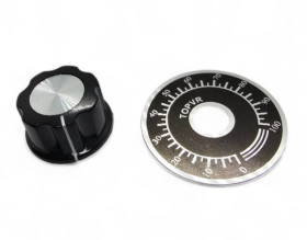 GAŁKA POTENCJOMETRU GBC24 BAKELITOWA CZARNA 24mm + SKALA