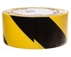 Taśma winylowa z klejem kauczukowym 50mm x 33m żółto-czarna 766L 70006299831/7100015263