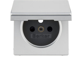 Q.x Płytka czołowa z samozamykającą pokrywą z przysłonami styków do gniazda z uziemieniem alu aksamit lakierowany 3965436084 HAG