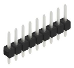 Pin header, 9 pole, pitch 2.54 mm, straight, black, 10048037
