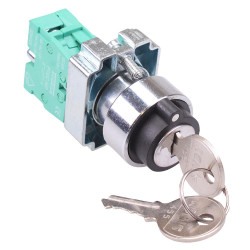 Techna PtecMetK2CRL 2 Position Metal Key Switch 10A 1NO