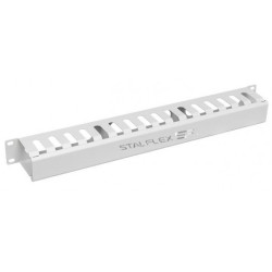 Organizator kabli RACK 19" 1U grzebieniowy zamykany metalowy szary z przepustami