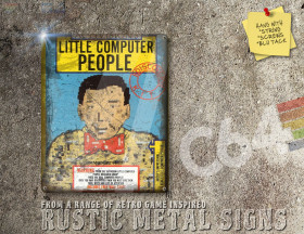 Rustic Commodore 64, Amiga Game Little Computer People Box Artwork Metal Sign [625]