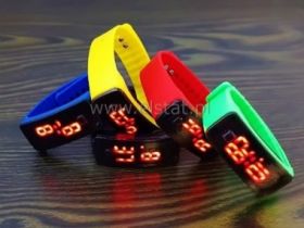 Zegarek opaska elektroniczna silikonowa; data czas