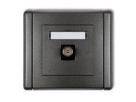 FLEXI Gniazdo antenowe pojedyncze TV grafitowy 11FGTV-1 KARLIK