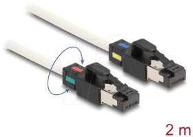 80170 Network Cable RJ45 plug to plug Cat.6A S/FTP 2 m white