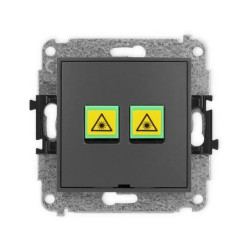 ICON Mechanizm gniazda światłowodowego/optycznego podwójnego, bez pola opisowego grafitowy mat 28IGOPBO-2