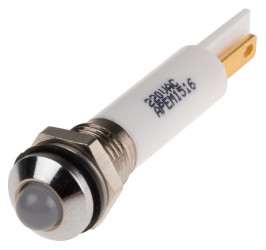 Lampka kontrolna do montażu panelowego 220V ac, biała 8mm LED Chrom RS PRO