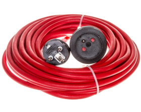 Kabel przedłużajacy (przedłużacz) 10m czerwony 1x230V H05VV-F 3G1,5 1167464