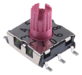 Przełącznik obrotowy, SP10T, 100 mA przy 42 V, 42V, 10-położeniowy, Hartmann