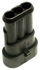 Plug, unequipped, 3 pole, straight, 1 row, black, 282105-1