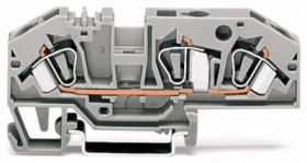 3-wire feed-through terminal, spring-clamp connection, 0.2-6.0 mm², 1 pole, 41 A, 8 kV, gray, 282-699