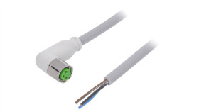 Złącze Okrągłe M8 Żeńskie Kątowe Z Wolnym Końcem Przewodów 3Pin...