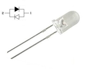 L517EGW dioda LED 5mm, dwukolorowa czerwono - zielona, bipolarna