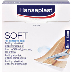 Hansaplast 1556526 Soft Adhesive Strip 5m x 4cm Gentle-Skin 1piece