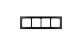 Deco Ramka Uniwersalna Poczwórna - Aluminium Szczotkowane (Ramka: Czarna...
