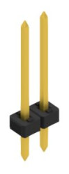 Pin header, 2 pole, pitch 2 mm, straight, black, 10062204