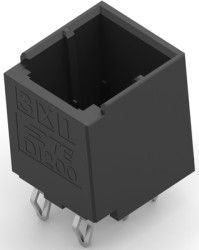 Connector, 6 pole, pitch 2.5 mm, straight, black, 1-2040558-3