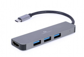 Hub Multiport USB-C® USB 3.2 Gen 2 (USB 3.0) Gembird A-CM-COMBO2-01 szary