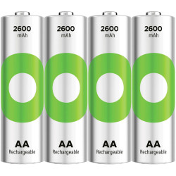 GP RCK260AA129C4 ReCyko AA Rechargeable Battery NiMH 2600mAh 4pieces