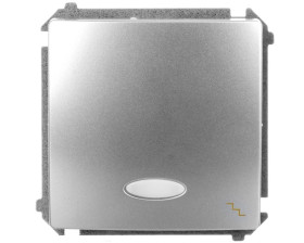 Simon Basic Łącznik schodowy z podświetleniem 10AX 250V, szybkozłącza,srebrny mat BMW6L.01/43