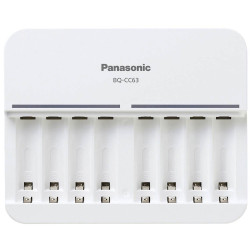 Panasonic 52063E02 BQ-CC63E Charger 8x NiMH AAA/AA batteries Safe Charging