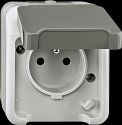 MEG2500-8029 Socket insert with protective contact pin &amp; hinged cover AQUASTA