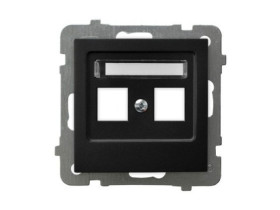 AS Obudowa gniazda podwójnego typu Keystone prosta czarny metalik GPK-2G/p/33 OSPEL