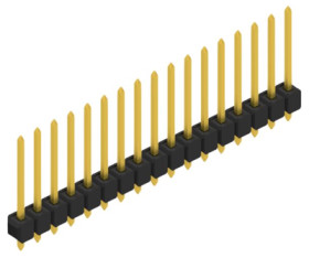 Pin header, 17 pole, pitch 2.54 mm, straight, black, 10054270