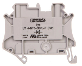 Złączka szynowa elementów kontrolnych 2-przewodowa 4mm2 szara UT 4-MTD-DIO/L-R 3046210 /50szt./