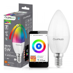 Żarówka LED E14 B35 ŚWIECZKA 5W 450lm RGB Ściemnialna CCT TUYA WiFi SMART SAYO Lumiled