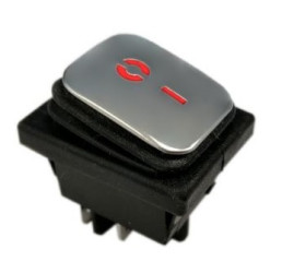 KCD4-MR Hermetic DPST IP65 Waterproof Rocker Switch On-Off, Red