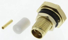 Złącze koncentryczne, 0 to 12.4GHz, Żeński, Połączenie zagniatane, Montaż na panelu