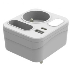 Rozgałęźnik MARINA 2x USB (A+C) PD 20W ze światełkiem nocnym orientacyjnym szybkie ładowanie / 34110