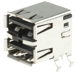 Złącze USB A Przewlekany Żeński 2.0 2-portowe