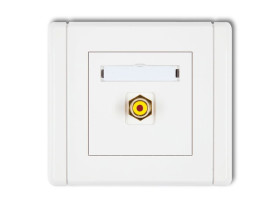 FLEXI Gniazdo RCA (typu cinch - żółty pozłacane) biały FGRCA-1 KARLIK