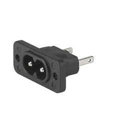 Złącze IEC IEC C8 Montaż na panelu Męski 2.5A Proste Schurter