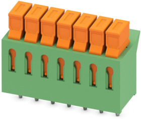 PCB terminal, 7 pole, pitch 3.81 mm, AWG 26-22, 5 A, cutting connection, green, 1706222