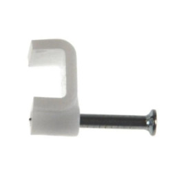 Uchwyt kabla płaski 8mm biały