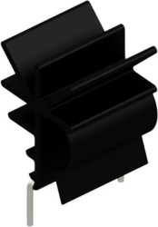 Clip-on heatsink, (L x W x H) 20 x 20 x 36 mm, 9.8 K/W, black anodized, 10006510