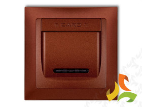 DECO Wyłącznik hotelowy z ramka uniwersalną pojedynczą z tworzywa DECO Soft brązowy metalik 9DSHSO-1 KARLIK