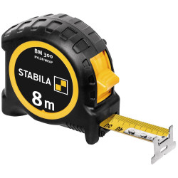 Stabila 19572 BM 300 Tape Measure 8m Durable ABS with SPIKES Hook